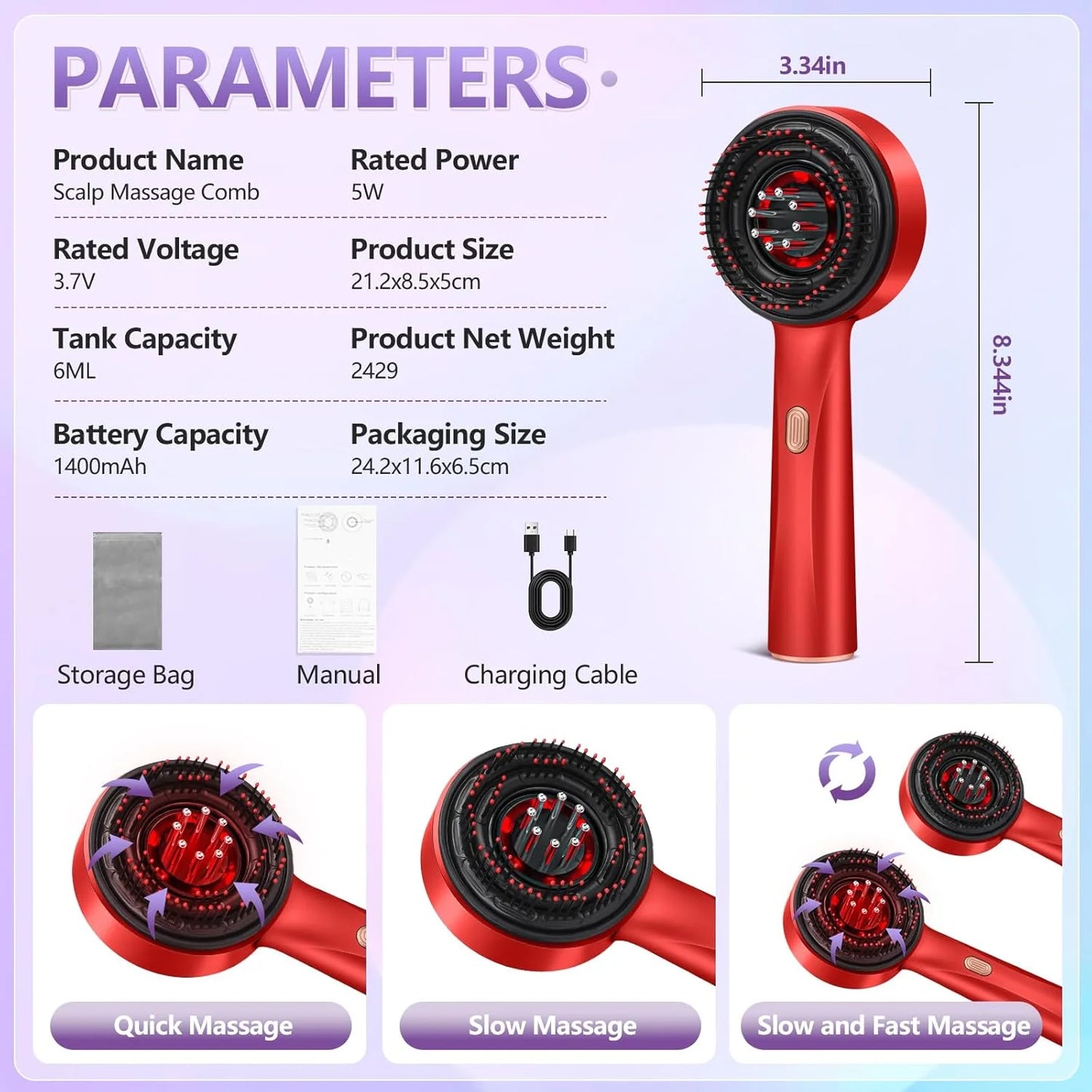 Lunea Scalp Glow Massager – LED Hair & Scalp Therapy Brush